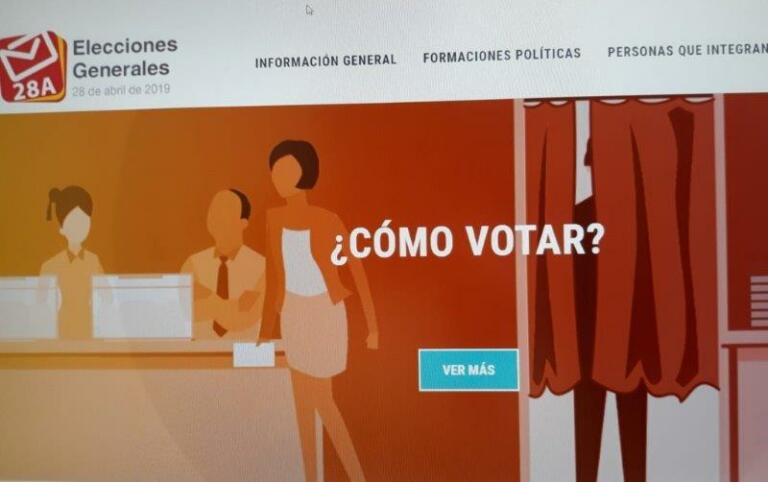 Web del Ministerio del Interior para las elecciones