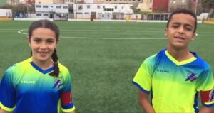 Los capitanes de las respectivas selecciones, Carla y Mohamed, durante un vídeo promocional para este próximo Campeonato de España