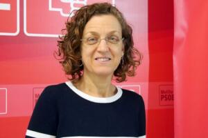 La secretaria general del PSOE, Gloria Rojas, ayer en rueda de prensa