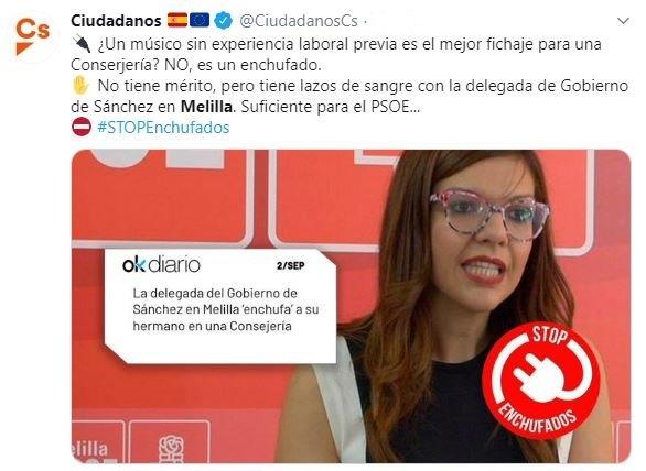 La candidata al Senado por Cs Melilla, Paula Villalobos