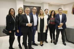 Los miembros de Ciudadanos Melilla celebrando el fin del cierre de campaña electoral