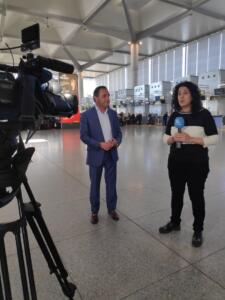 El viceconsejero de Turismo, Javier Mateo, promocionando los bonos en Málaga