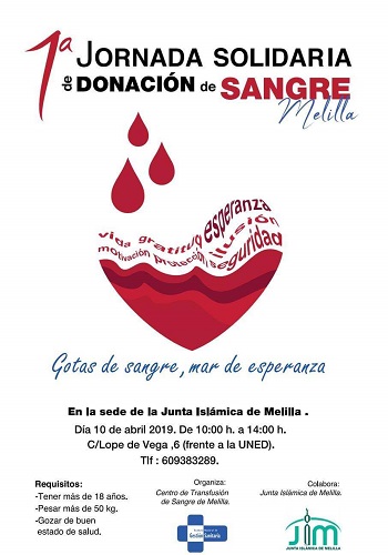 Cartel de la primera jornada solidaria de donación de sangre