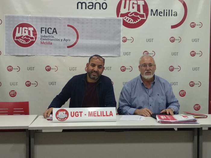 Abderramán El Fahsi, secretario de UGT FICA y Jesús Ordoñez, secretario de Acción Sindical