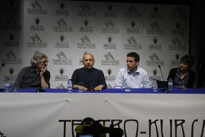 El director David Trueba, junto a los cineastas Vito Sanz y Anna Alarcón
