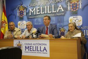 Momento de la firma entre La Salle, Comamel, Buen Consejo y el consejero Miranda