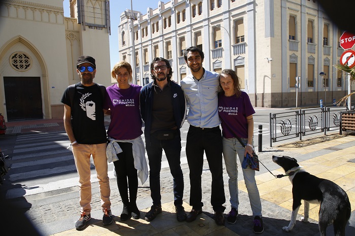 La candidata a la Presidencia por Podemos, Gema Aguilar, con sus compañeros