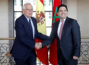 El ministro español de Exteriores con su homólogo marroquí