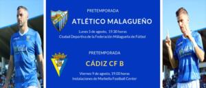 Cartel anunciador de los dos primeros encuentros de pretemporada que ha cerrado la U.D. Melilla en la Península