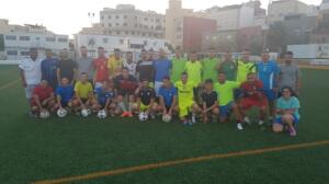 Componentes de la plantilla y del cuerpo técnico del Melilla C.D., recién ascendido al Grupo IX de la Tercera División