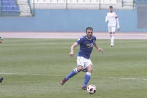 Richi, en uno de los encuentros de la pasada temporada en el Estadio Municipal Álvarez Claro