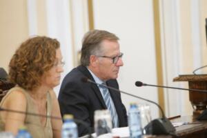 Eduardo de Castro y Gloria Rojas, ayer en el Pleno