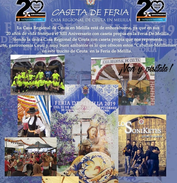 Pagina del programa de Ferias de Ceuta donde se publicita la casa regional