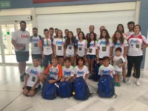 Delegación melillense posando en el Aeropuerto de nuestra ciudad
