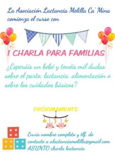 Foto del cartel para charlas de familias de la Asociación
