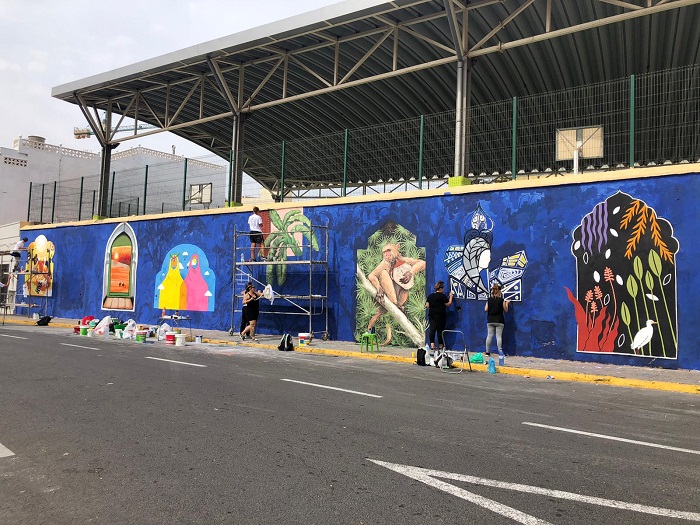 El proyecto europeo ‘Youhood’ llega a su fin con la pintura de un gran mural en el Rastro