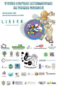 Cartel de la V limpieza internacional de fondos marinos