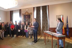 Momento del anuncio del pacto entre el PSOE y Unidas Podemos