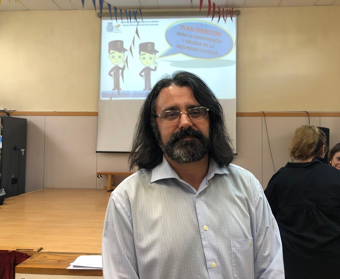 El director provincial de Educación, Juan Ángel Berbel, estuvo ayer en el CEIP Pedro Estopiñán