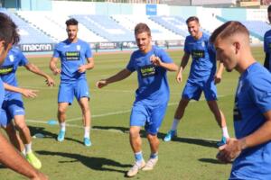Pepe Romero, en la sesión de entrenamiento que tuvo lugar ayer lunes