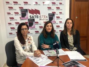 Dolores del Mar, Elvira Sánchez y Rosa Delia, miembros del área de la Mujer de SATE