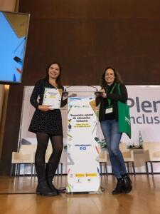 Mónica Hernández, psicóloga y responsable del Programa de Familias de la entidad y Noelia Pastor, miembro de la Junta Directiva de ASPANIES han acudido a Madrid