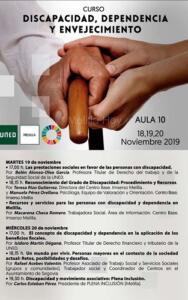 Cartel de este curso sobre discapacidad y envejecimiento