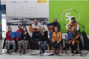 La terminal de pasajeros del aeropuerto de Melilla acogió el acto de su 50 aniversario