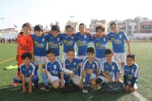 Plantilla del equipo prebenjamín de la U.D. Melilla, en su encuentro de Liga del pasado fin de semana