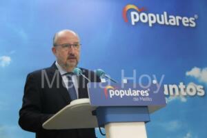 El diputado popular Manuel Ángel Quevedo, en rueda de prensa