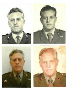 En estas imágenes, el Coronel Sierra en distintas etapas de su paso por el Ejército