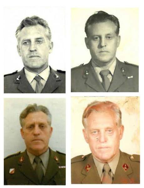 En estas imágenes, el Coronel Sierra en distintas etapas de su paso por el Ejército