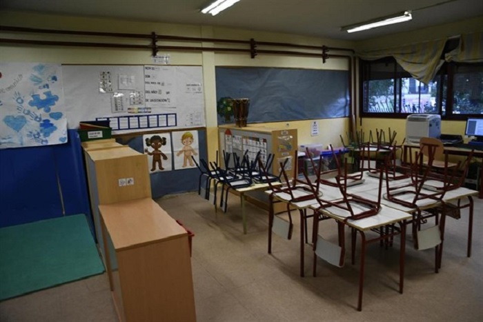Imagen de un aula vacía de un centro educativo de la ciudad