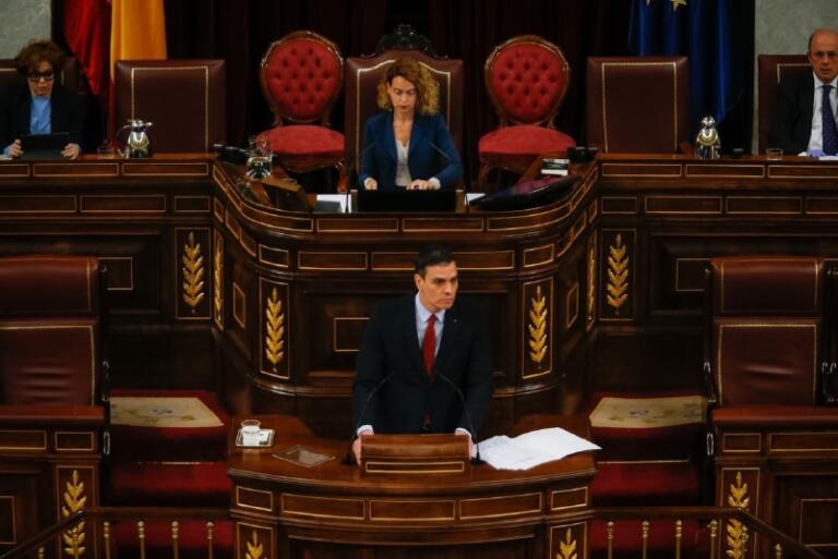 Pedro Sánchez, ayer en el Pleno en el Congreso de los Diputados