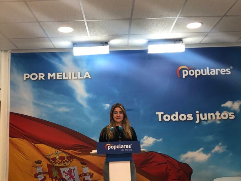 La senadora del Partido Popular por Melilla, Sofía Acedo, ayer en rueda de prensa