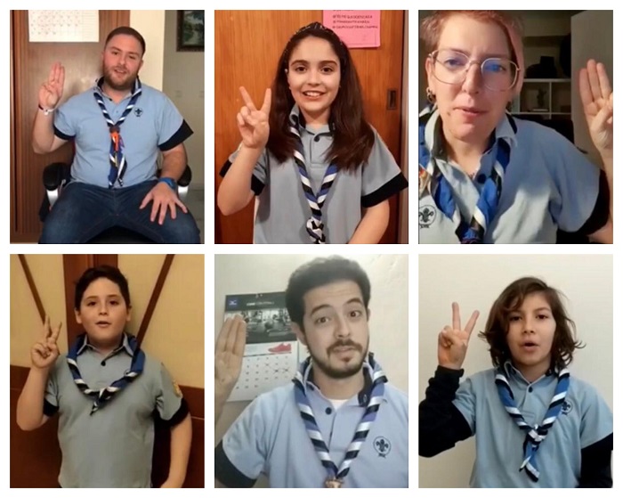 Algunos de los monitores y educandos del Grupo Scout de Melilla que salen en el vídeo
