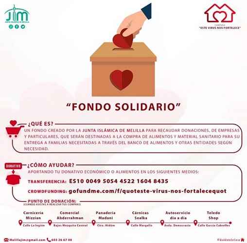 Una de las campañas de la Junta Islámica de Melilla llamada ‘Fondos solidarios’