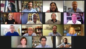 Imbroda en la reunión con Casado y los presidentes del PP