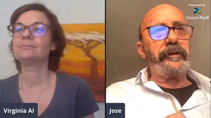 Virginia Álvarez de Amnistía Internacional España junto a José Palazón