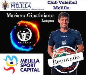 El Club Voleibol Melilla ha cerrado la renovación por una temporada de Mariano Giustiniano