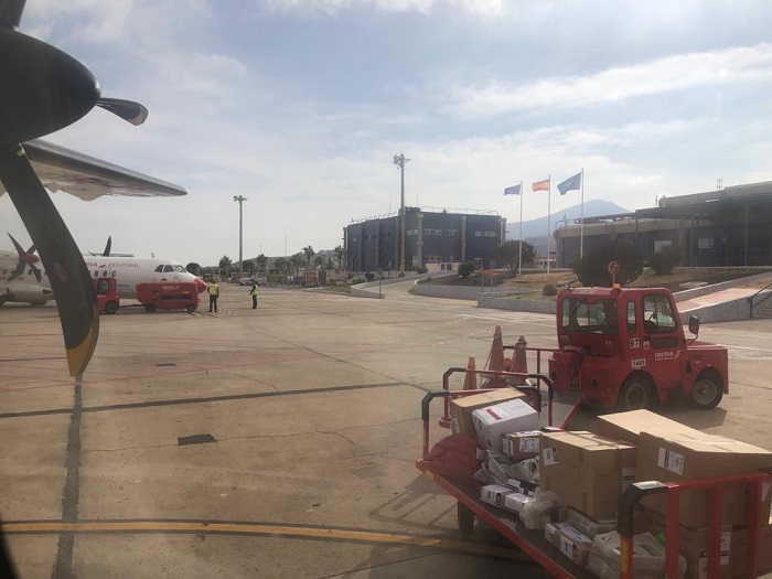 Imagen del aeropuerto de Melilla al llegar en avión