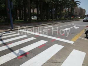 Melilla Con Bici advierte del peligro del giro a la izquierda de la nueva ciclocalle de la Avenida de Europa en su confluencia con la calle Bustamante