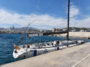 El crucero melillense, atracado ya en las instalaciones del Real Club Mediterráneo de Málaga