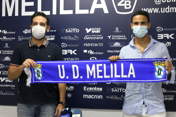 David Torices y Álvaro Molina, en el día de la presentación del salmantino como nuevo jugador azulino