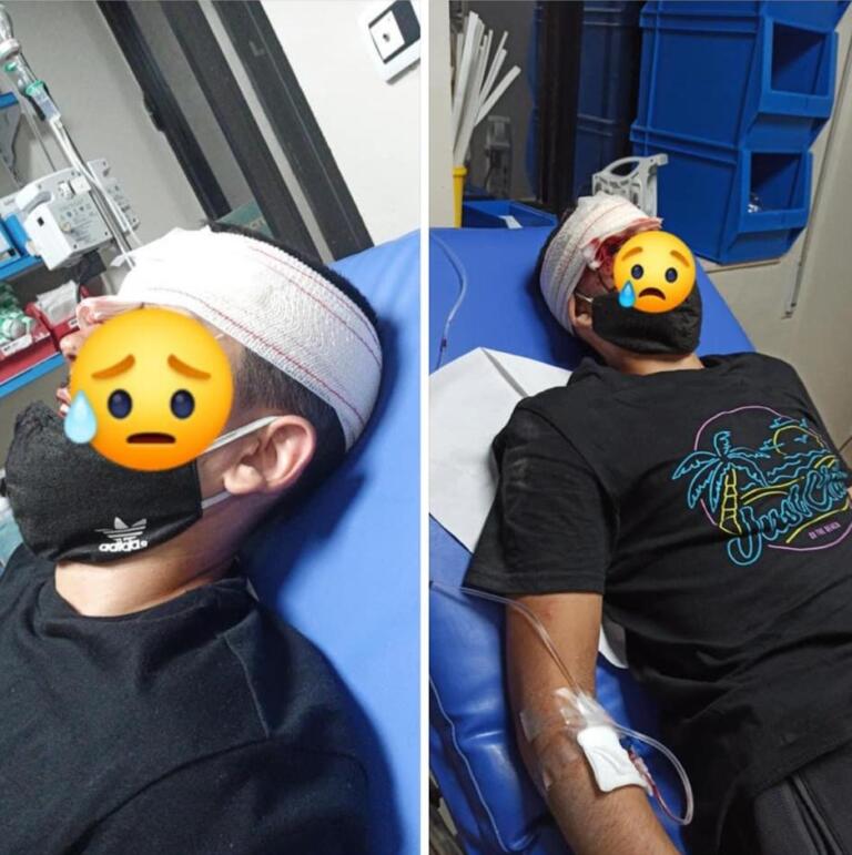 Imagen del herido colgada en redes sociales por su hermano