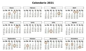 Calendario laboral de 2021 en Melilla
