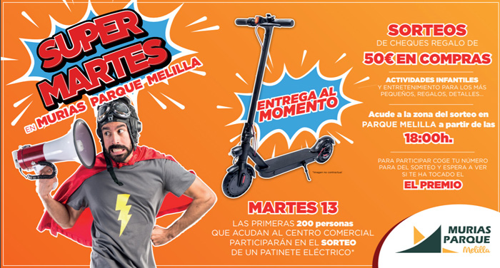 Cartel anunciador del Supermartes de Parque Melilla