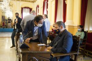 El consejero de Medio Ambiente, Hassan Mohatar, y el presidente de CPM, Mustafa Aberchán (Foto CAM)