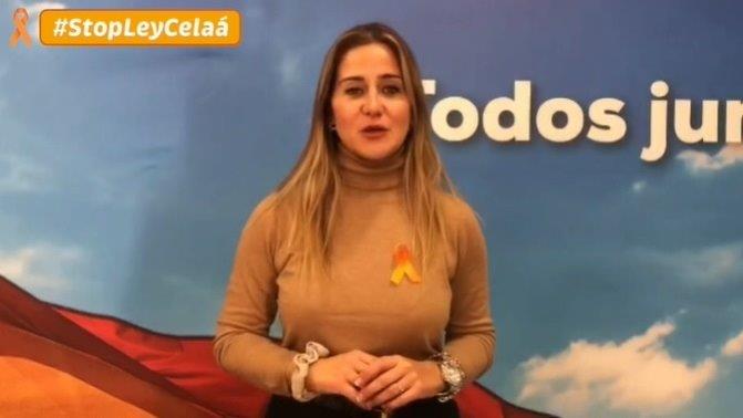 La senadora por Melilla, Sofía Acedo, en el vídeo del PP contra la Ley Celaá