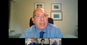 Las jornadas se están desarrollando de forma telemática.- En la imagen grande, Miguel Ángel Pérez Castro, Doctor en Economía Aplicada y profesor de la Universidad de Granada (Campus de Melilla)